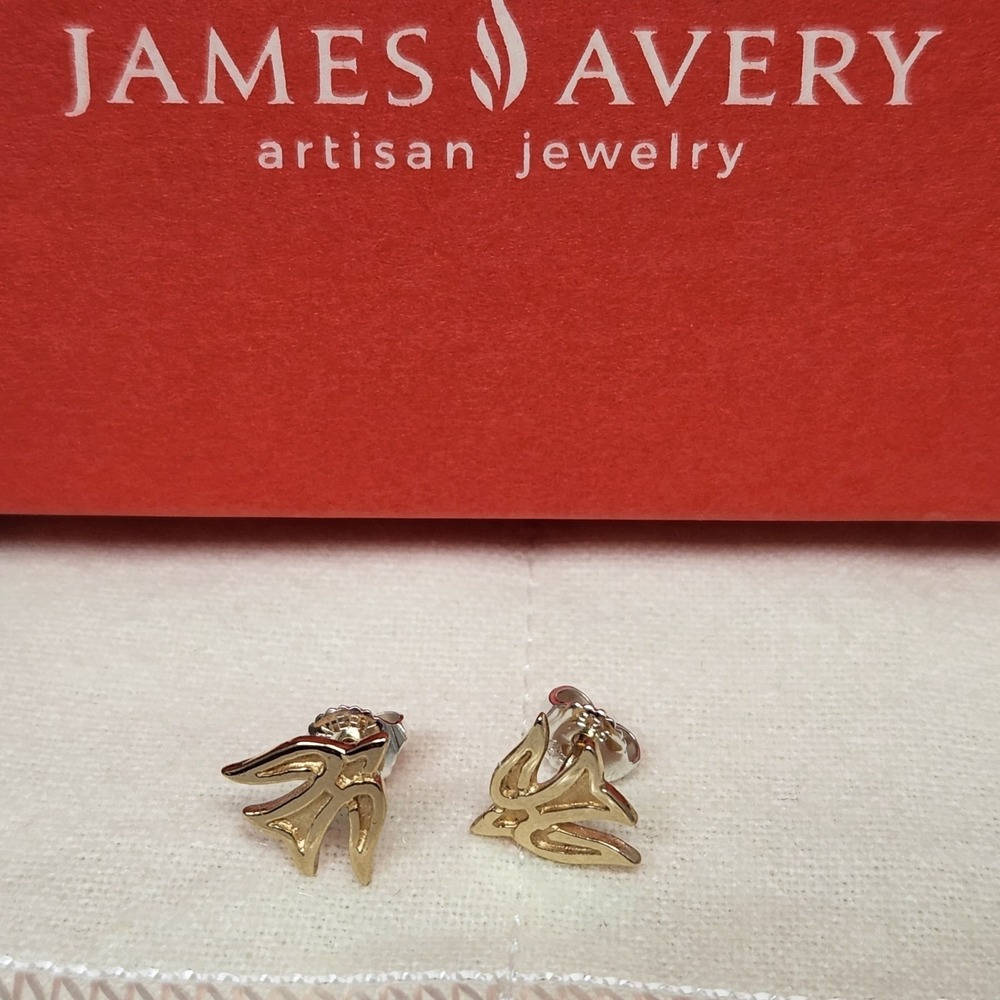 James Avery Retired 14k Gold Dove Detailed Post Backs Are Avery 925  With Box